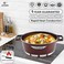 LIFE SMILE Cooking Pot   Aluminum Soup Pot With Glass Lid   100% PFOA Free, Fixed Handle   Multi Layer Non-Stick Granite Coating   oven safe &amp; Scratch Resistant (32CM (9.5 Liters), Red)