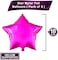 Party Time 6-Pieces 18 Inches Pink Star Foil Balloons Set For Wedding, Anniversary, Birthday Party Decorations - Party Supplies