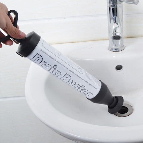 Generic-Handle Toilet Suction Plunger with Two Suckers High Pressure Bathroom Showeroom Bathtub Drain Buster Cleaner Tool