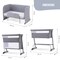 Teknum All In One, 0-4 Years Bedside Crib Cot &amp; Sofa Expansion Pack - Grey