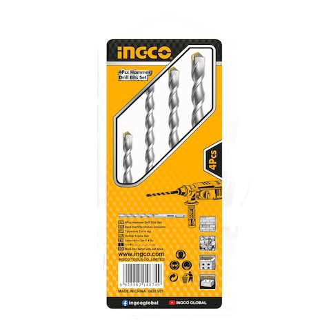 Ingco Combined Hammer Drills Bits Set 4 Pieces