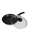 Royalford Frying Pan With Lid Red/Clear/Black 22centimeter