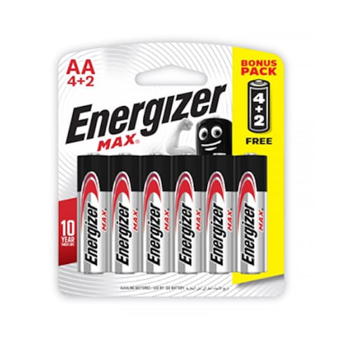 Energizer Battery Maxplus Alkaline AA 4+2