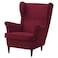 In House Chair King Velvet With Two Wings - Burgundy - E3