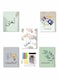 Lowha Set Of 5 Spiral Notebooks For School, 60 Sheets With Hard Paper Covers For Arabic, English, Math With A Set Of School Supplies