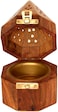 ALSAQER Wooden Incence Bakhoor Burner Madkhan/Mabkhara Pyramid/Hexa shape Charcoal Bakhoor Burner-Medium