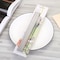 Generic-4 Pcs Reusable Drinking Straw Set 304 Stainless Steel Metal Straw Straight Bent with Cleaner Brush