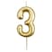 Metallic Numerical Candle Gold #3