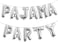 Party Time 11-Pieces Silver 16" Pajama Party Banner Metallic Letter Foil Balloons, Alphabet Mylar Balloons for Birthday Theme Pajama Party Decoration - Party Supplies