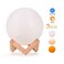 Generic-3 Colors Creative Moon Lamp 3D Printed Lunar Lamp LED Night Light 15cm/ 5.9in with Stand for Children Girls Birthday Thanksgiving Christmas Gifts