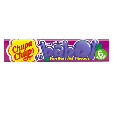 Chupa Chups Fun Berries Big Babol Soft Bubble Gum 27g (6 Pieces)