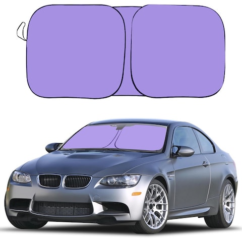 Beige Windshield Sunshade for Car - UV Protection and Heat Shield