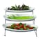 Chamdol 3-Tier Oval Buffet Server Set With Stand White 216x120x392mm