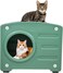 Cat house bed for medium and large cats with scratching board and Non-slip bottom, Waterproof plastic cat shelter for indoor and outdoor use, Easy to assemble 56 cm (Green)