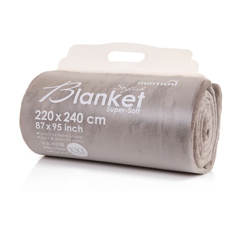 Mintra Microfiber Blanket, 220x240 cm - Mocha