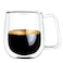 LIHAN Double Wall Glass Coffee Mugs with Handle 200ML,Clear Heat-resistant Glass Coffee Mugs for Cappuccino Cups,Espresso Cups,Tea Cups,Latte Cups,Glass Beverage