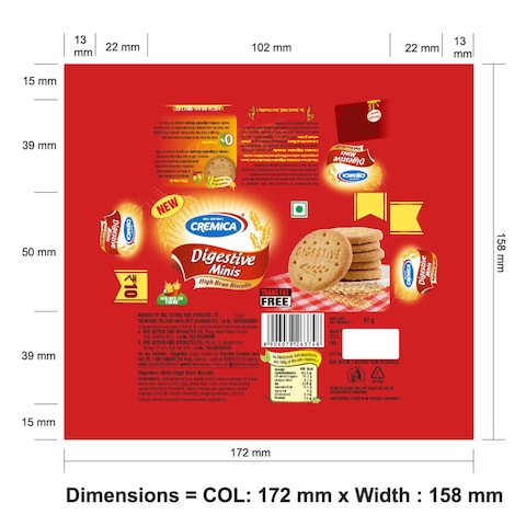 Cremica High Bran Digestive Minis Biscuits 67g