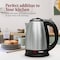 Clikon, 1.8 Liter Stainless Steel Electric Cordless Kettle With 360 Degrees Swivel Base, Power Cord Storage, Auto Cut-Off Function, LED Indicator, 1500 Watt, Silver