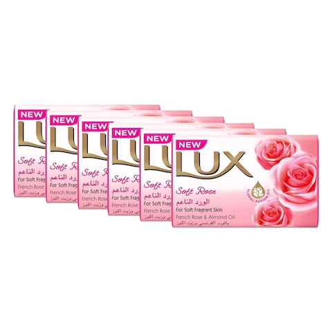 Lux Soft Rose Beauty Bar 170g Pack of 6