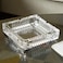 Crystal Clear Glass Square Shape Ashtray (4x4in)