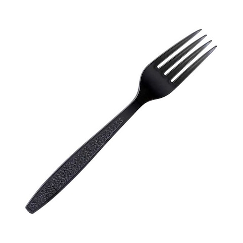 Disposable Plastic Fork Black Heavy Duty Cutlery 50 Pieces