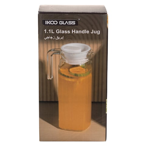 Ikoo Glass Glass Handle Jug 1.1L