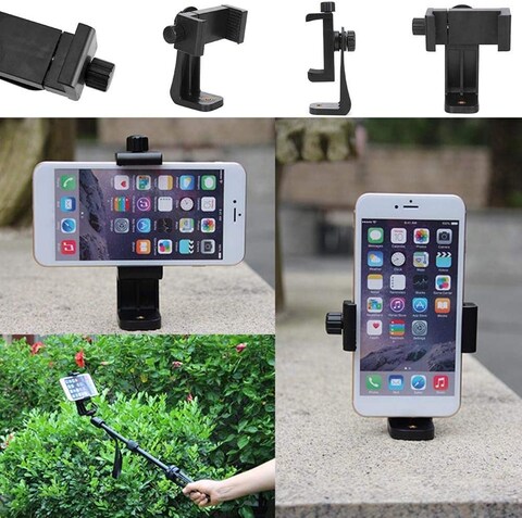 Skeido 1Pcs Tripod Mount/Cell Phone Clipper Vertical Bracket Smartphone Clip Holder 360 Adapter For Mobile Cell Phone