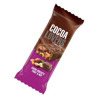 Cocoa Lovers Crispy Bar with Fruits and Nuts - 38 gram