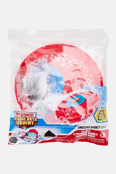Forever Clever Transformers Rescue Bots Academy Amazing Bubble Disk, Red/Blue Combo