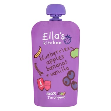 Ella39S Kitchen Organic Blueberries Apple And Bananas With Vanilla Puree 120G