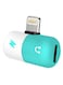 Generic - Dual Mini Lightning Audio And Charging Splitter Blue/White