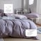 LUNA HOME Premium King Size 6 Pieces Korean Bedding Set, Plain Purple and Light Purple Color.