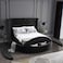In House Lotus Velvet Bed Frame - Queen - 200x150 cm - Black