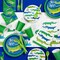 Creative Converting Alligator Hanging Paper Fan for Party Decoration 3-Pieces- 36 Inch x 8 Inch Size- Green