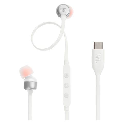 JBL Tune 310C Wired In-Ear Earphones With USB-C Cable And Microphone White