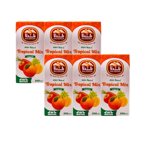 Baladna Long Life Tropical Mix Fruit Juice 200mlx6&#39;s