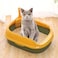 Vsell24 Cat Litter Box Pet Litter Tray Kitten Pan Toilet Shovel Bedpan Green Home Style Cat Litter Box-Forest Green