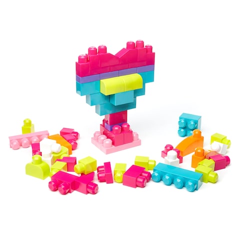 Fisher-Price Mega Bloks First Builders Big Building Block Bag Set 60 Pieces 1+ Years Pink