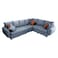 In House Burlap Corner Sofa, Grey, 6 Seats