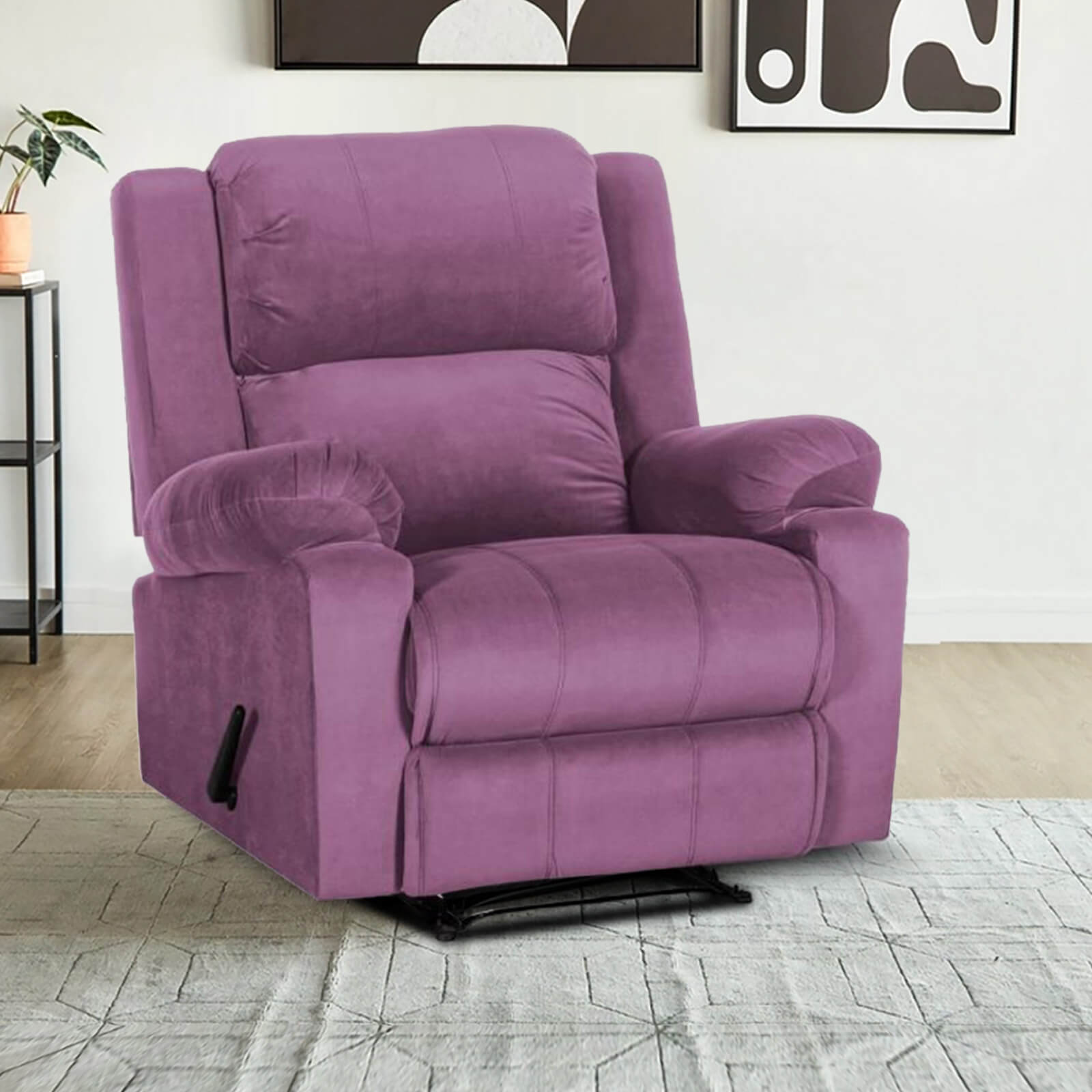 Buy In House Velvet Rocking Recliner Chair - Light Purple - AB02 Online ...