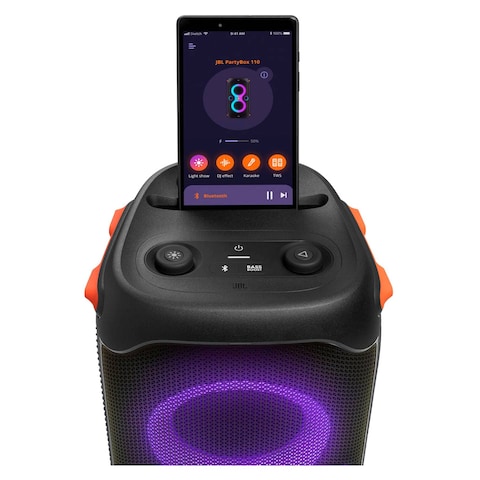 JBL Partybox 110 Portable Party Speaker Powerful Sound And Built-In Lights Black