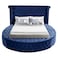 In House Lotus Velvet Bed Frame - King - 200x200 cm - Dark Blue
