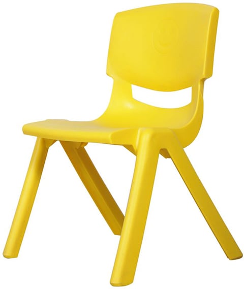 Rbwtoys Plastic Kids Chair, Durable And Lightweight, 44cm Height Seat, Indoor Or Outdoor Use For Boys Girls RW-17109, Yellow