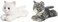 Aurora 31265, 31713 Bundle Of 2 7.5" Floppy Beanbag Cat Stuffed Animals-Lily &amp; Sugar, Multicolor