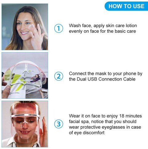 Generic - Beauty Face Mask Skin Tender with 3 Color LED Light