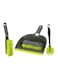 ROYALFORD 4-Piece Cleaning Brush With Dust Pan Set Grey/Green