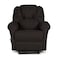 American Polo Linen Rocking &amp; Rotating Recliner Chair - Dark Brown - American Polo