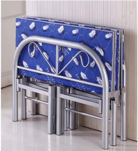 Galaxy Design Heavy Duty Metal Build Folding Bed Silver &amp; Blue Color - Single Size ( L x W x H ) 190 x 90 x 75 cm Model - GDF-19090FB.