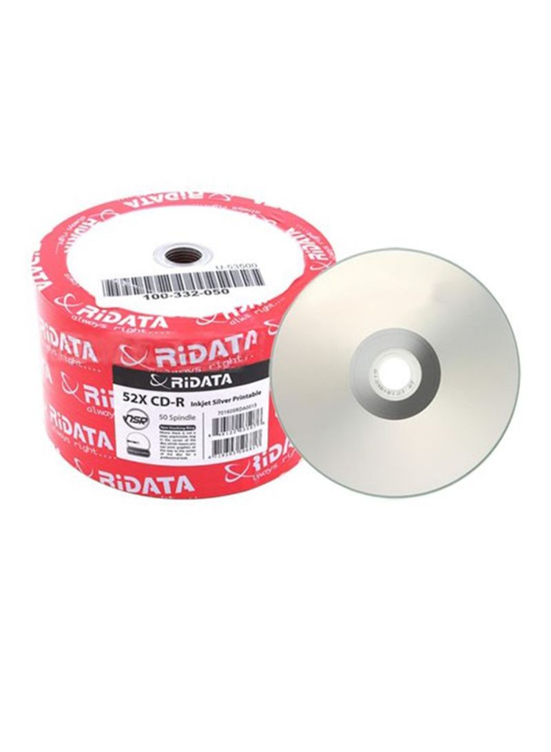 Buy 50-Piece Printable CD-R 2724322170774 Silver Online | Carrefour UAE
