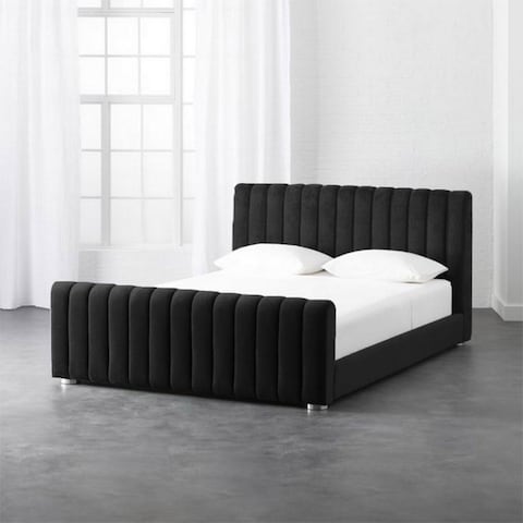 إن هاوس مارتوس هيكل سرير منجد بالمخمل - نفر - 200×120 سم - أسود